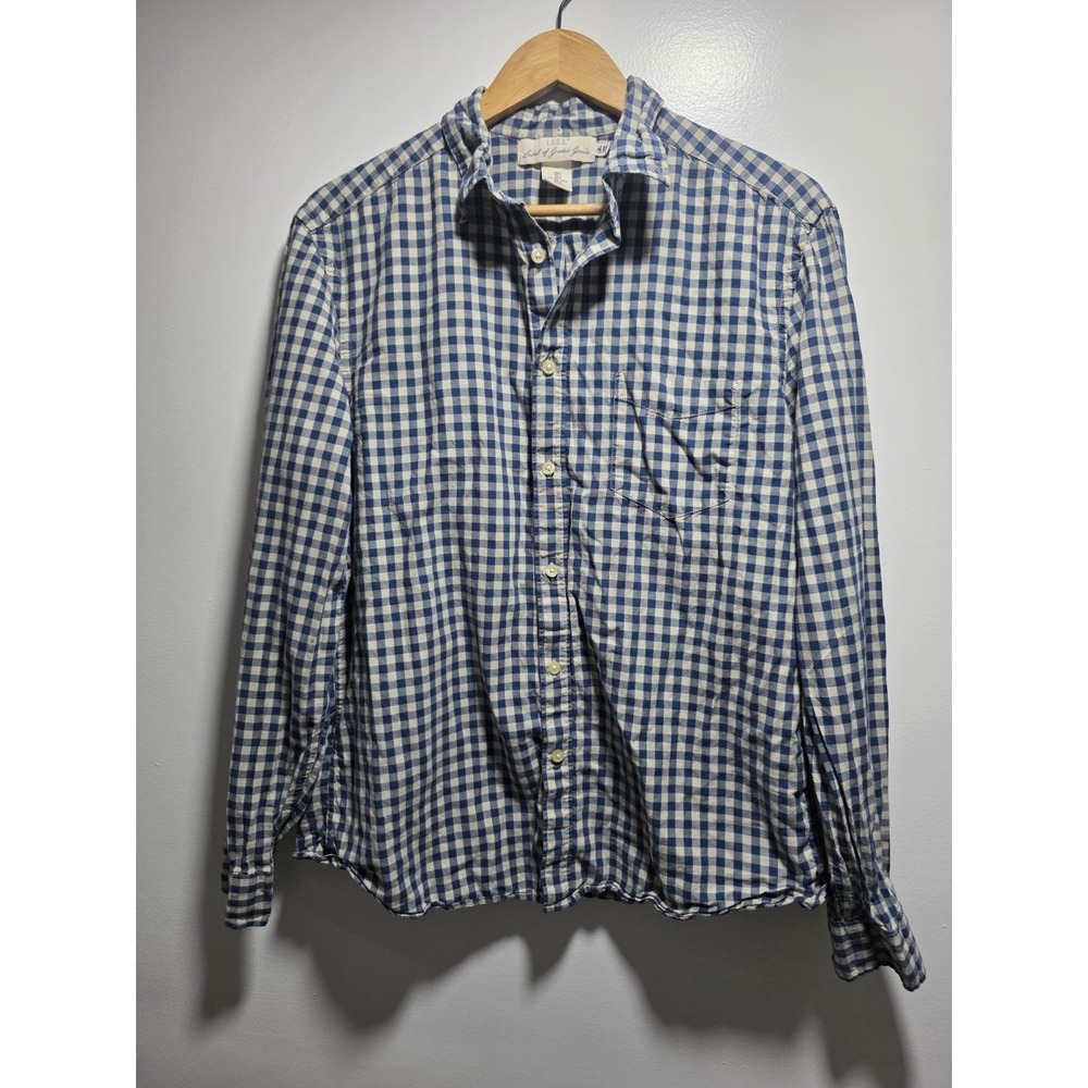 H&M L.O.G.G. Men's Casual Button Down Plaid Long Sleeve Shirt Size L